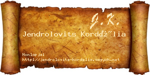 Jendrolovits Kordélia névjegykártya